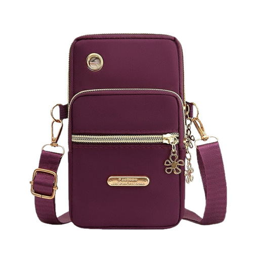 New women's phone bag with three layers, shoulder bag, crossbody bag, travel daily matching cloth bag, arm bag, wrist bag