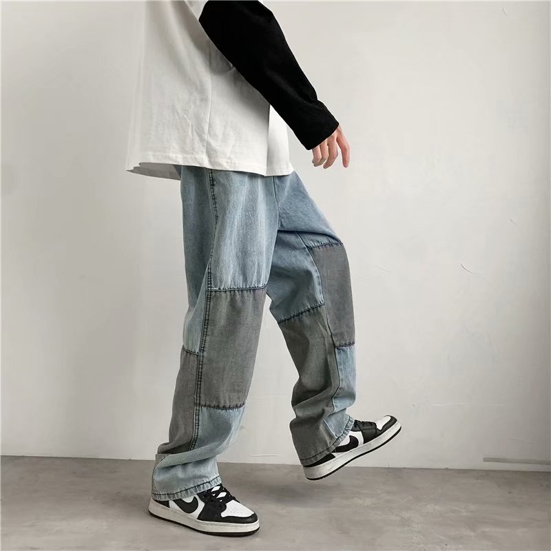 Title 2, Japanse jeans met wijde pijpen, contrasterende ...