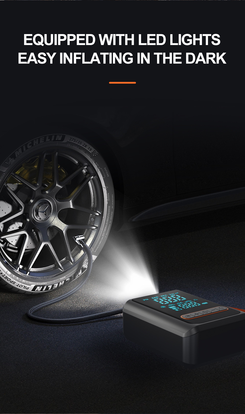 Cross-Border Electric Vehicle Air Pump, Motorcycle Tire Emergency Start-Up Power Bank, Car-Mounted Electric Vehicle Air Pump