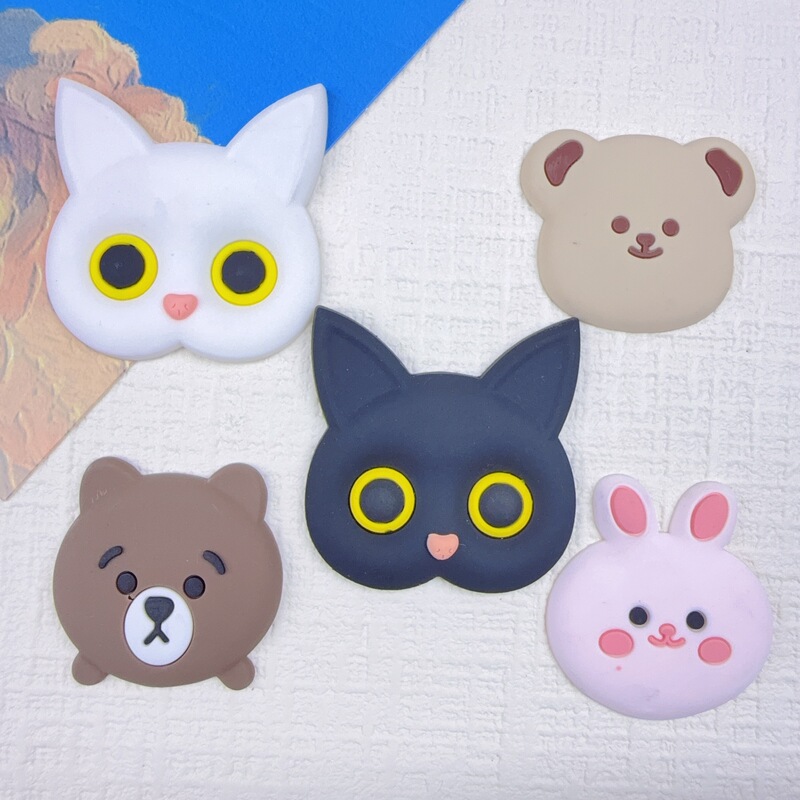 New Cute Bear and Poodle Pvc Soft Glue DIY Clogs Mobile Phone Case Milk Tea Cup Storage Box Plush Toy