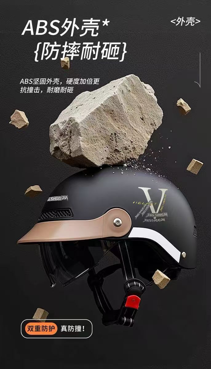 3C Certified Breathable Lightweight Motorcycle Helmet for Men and Women Summer Half Helmet Anti-Collision Breathable Half Helmet Hat