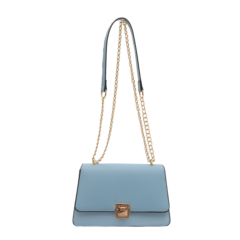 2024 otoño y invierno nueva moda bolsas de cadena de color sólido textura casual bolsas inferiores retro bolsas de bloqueo de aire extranjero