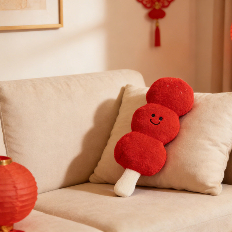 Chinese-style candied hawthorn plush pillow, home decor toy, living room sofa cushion, Children's Day gift wholesale