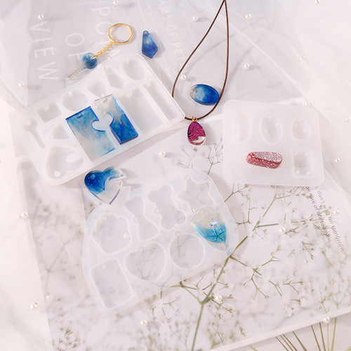 MD1168 Hole Pendant Mold Collection/Flower Flower DIY Crystal Epoxy Lanugo Hair Bracelet Pet Brand Mold