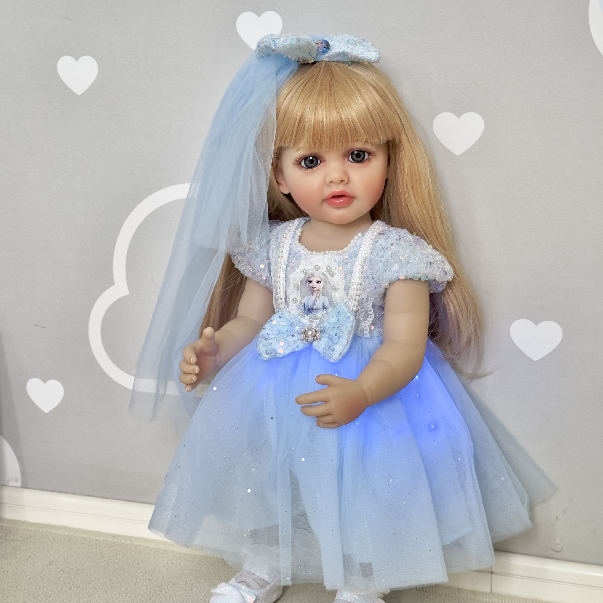 NPK bienes genuinos 55cm pegamento completo muñeca de simulación Betty brillante princesa Elsa vestido transfronterizo