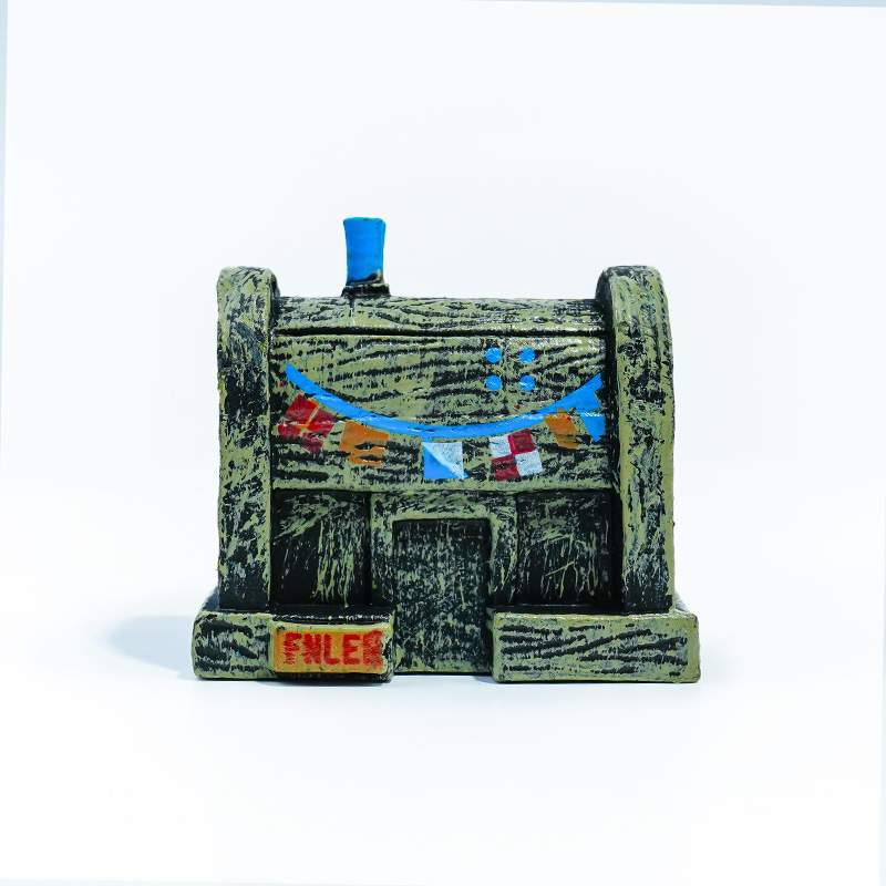 Venta caliente pecera acuario adorno sumergido dibujos animados mini casa de piña PVC no se rompe agua pescado y camarones tanque de refugio