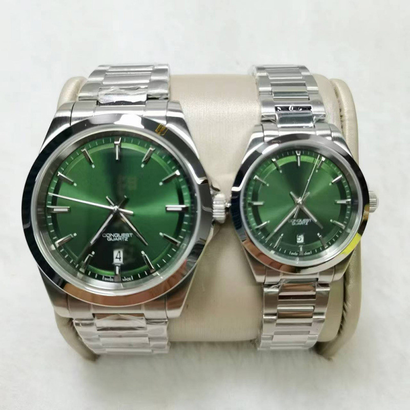 Quartz Watch Langjia Yuedong Couple Watch Quartz Men's and Women's Watch 904 Steel Case Steel Belt