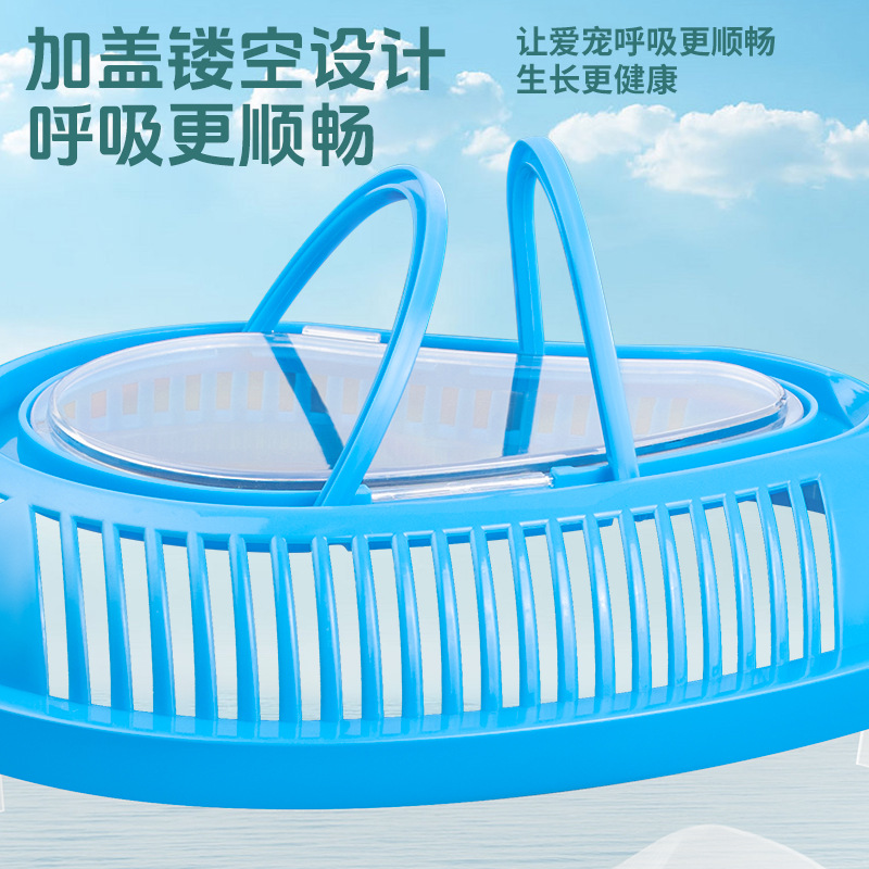 Tanque de tortuga con mesa de secado Tanque doméstico de plástico para tortugas Tortuga mascota pequeña caja doméstica portátil con tapa