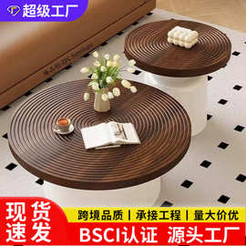 中古风实木茶几侘寂风法式复古家用客厅小户型设计师高级感茶台桌