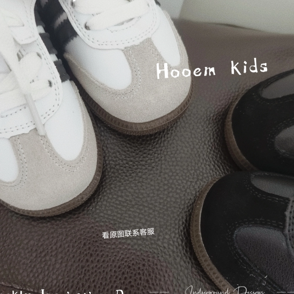 2024 Весна и Осень детская липучка немецкая обувь для мальчиков дикая обувь для девочек из кожи мягкая подошва повседневная доска