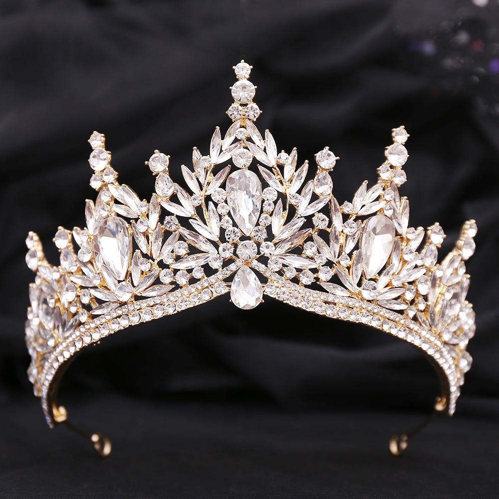 100g Weight Crown Hair Accessories Type 1 Piece Quantity Wedding, Birthday, Festival Occasion Alloy Material Leaf, Crown Pattern All Seasons Season Women's, Adults Gender Diamond Design Bridal, Shiny Style Bridal Shiny Women's Adults Leaf Crown Alloy Diamond Crown 2