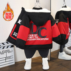 Men's Winter Coat 2023 New Children's Trendy Fleece-Thick Parka Leisure Fashion Cotton Jacket Winter