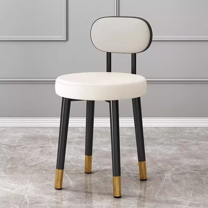 Casa ligera de lujo red alta sensación taburete redondo moderno simple manicuría silla de vestir respaldo de la chica dormitorio maquillaje de cama