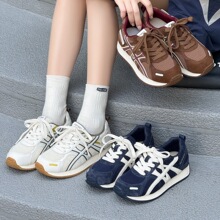 透气网面德训鞋女2025夏季新款厚底增高小白鞋软底轻便休闲阿甘鞋