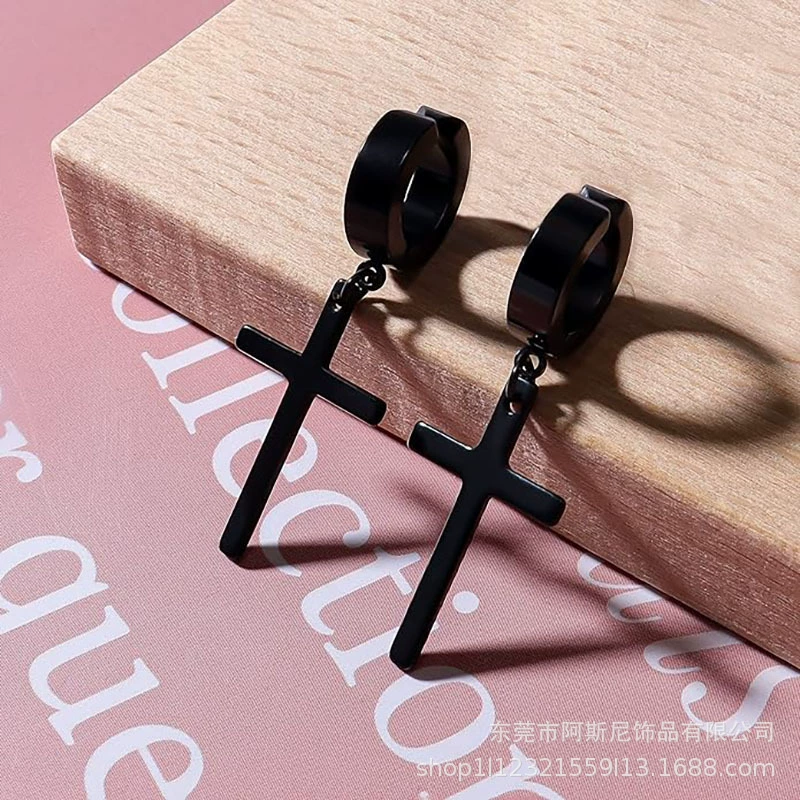 Earrings stainless steel, set, pendant, hinge