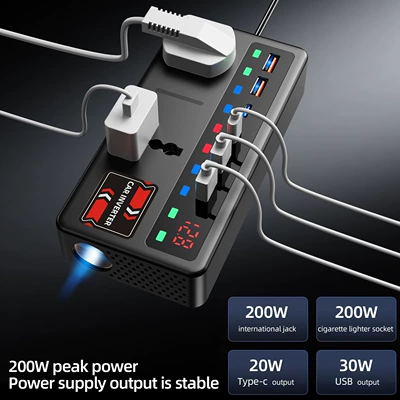 Mobil şarj cihazları 220V High-Power Inverter Car