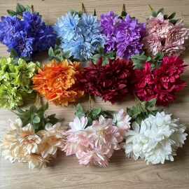 7头大丽花菊花仿真花 客厅餐桌假花婚庆插花田园风 外贸厂家批发