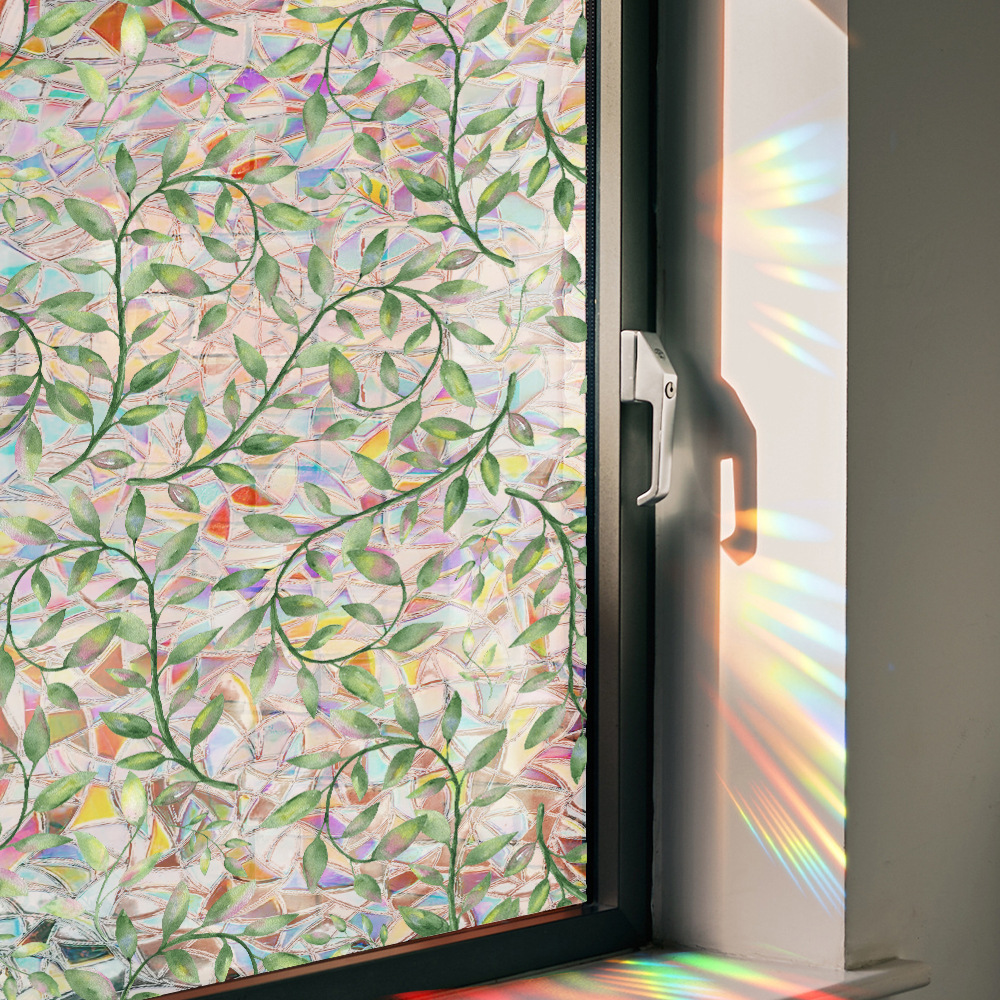 140g Weight Glass paster Home Textiles & Decor Type PVC Material Leaf Pattern Casual, Pastoral Style Casual Pastoral Leaf PVC Glass Paster Wall Art 10