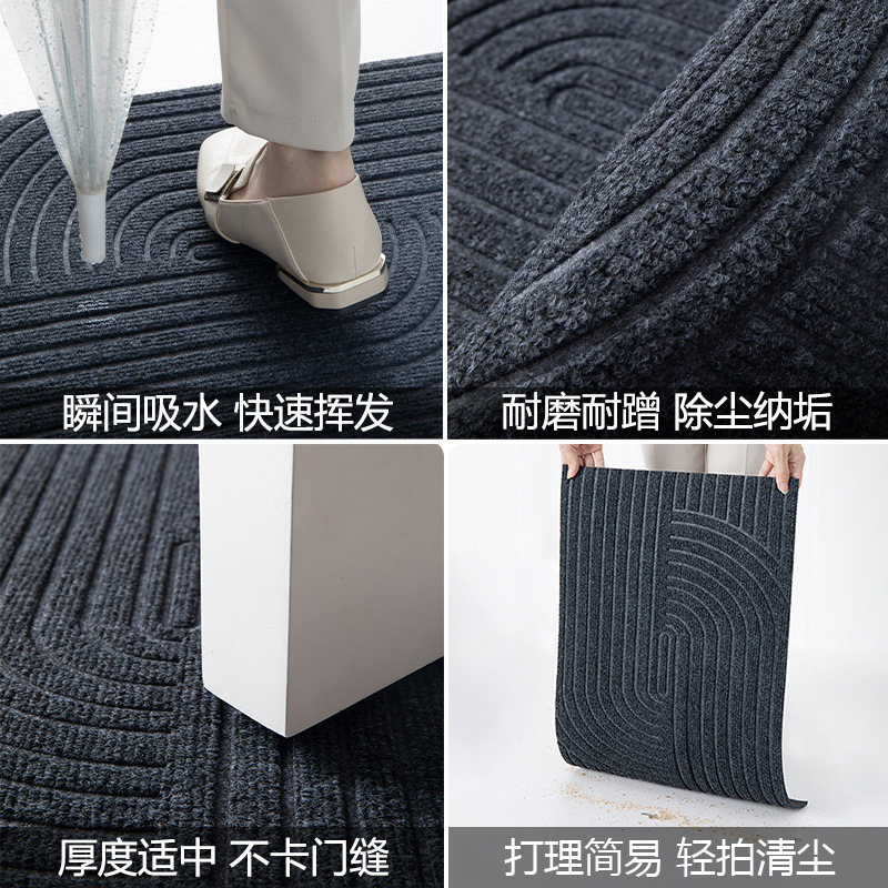 シンプルで軽い高級玄関ドアフロアマット、高級玄関ドアマット、汚れにくくお手入れが簡単なフットマット、厚みのある滑り止めフロアマット|undefined