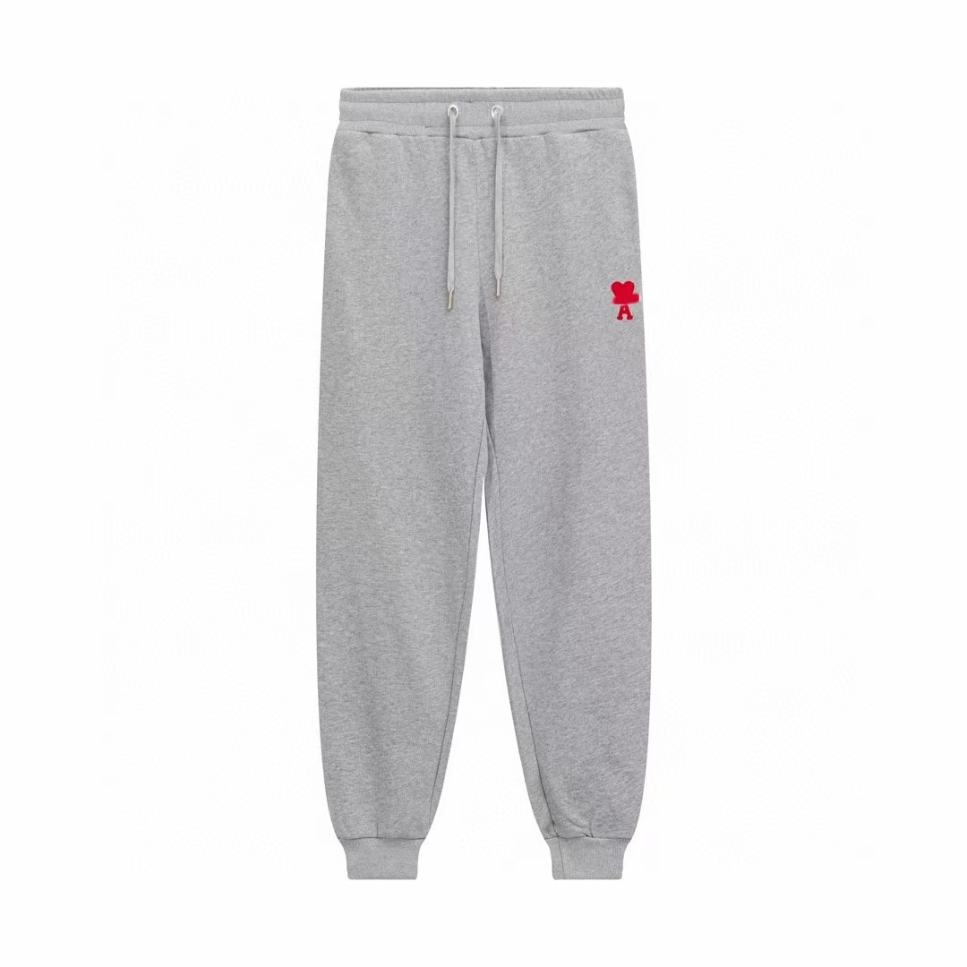 Ami Paris Heart Logo Sweatpants Grey