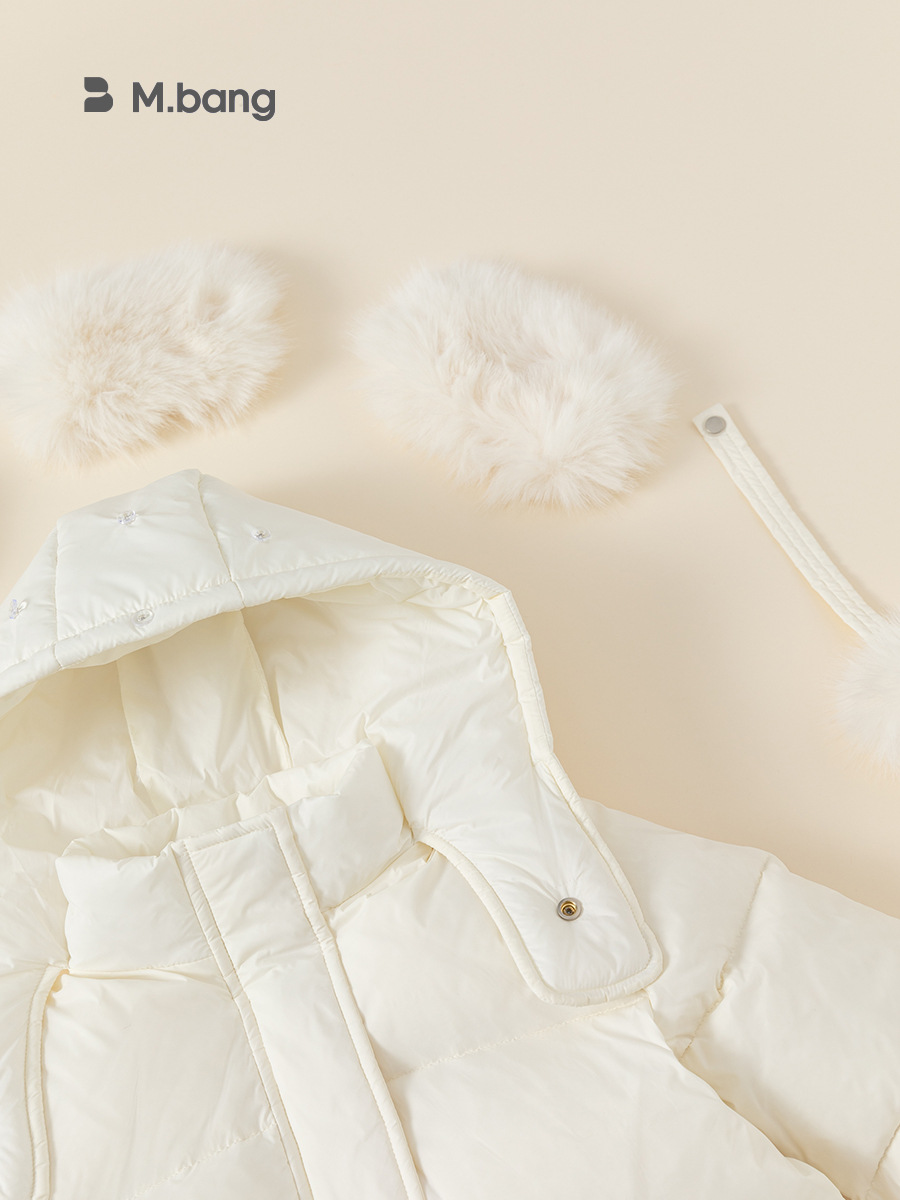 Babycity invierno nuevo estilo coreano niñas Cuello de piel con capucha abajo chaqueta de los niños abrigo de tres pruebas DY23223