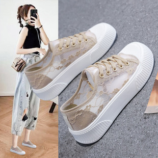 White Shoes for Women 2025 Summer New Style Student Versatile Casual Women's Sports Korean Style Popular Thick-Soled Sneakers 9901
