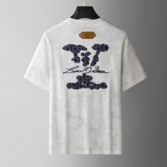 ヨーロッパ駅高街潮牌高級刺繍半袖tシャツ2025夏新作半袖ゆったりカジュアルtシャツ上着