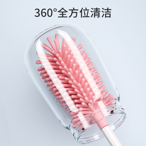 Rotatable bottle brush 3-piece set nipple brush straw brush baby bottle cleaning baby special cleaning set