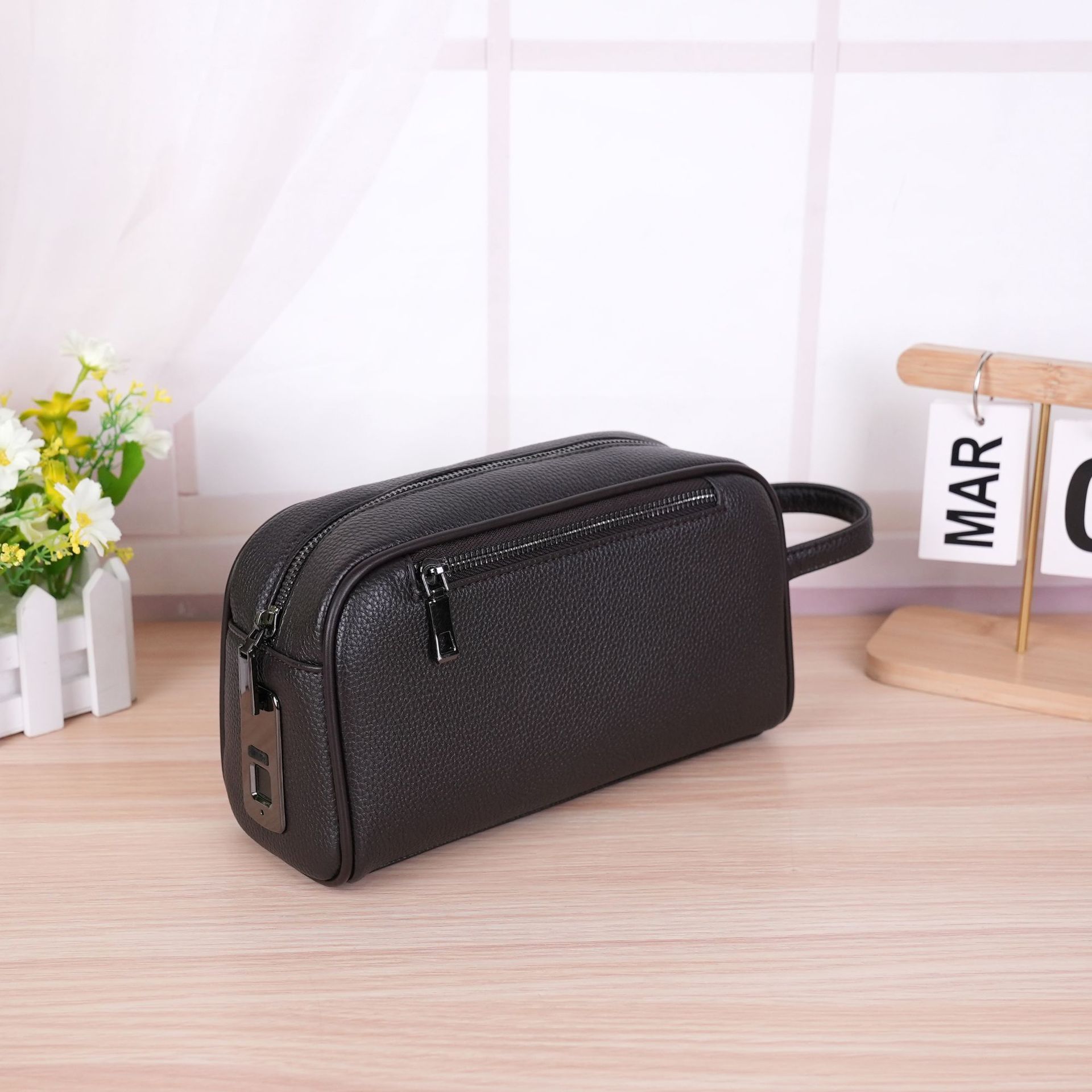 Men's Clutch Bag With Combination Lock And Multi Pocket Design_voghion.com