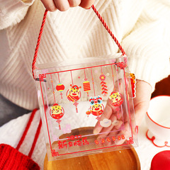 New Year Christmas Handheld Transparent Box Snowflake Crisp Sugar Candy Cookies Packaging Box Candy Frosting Gift Box