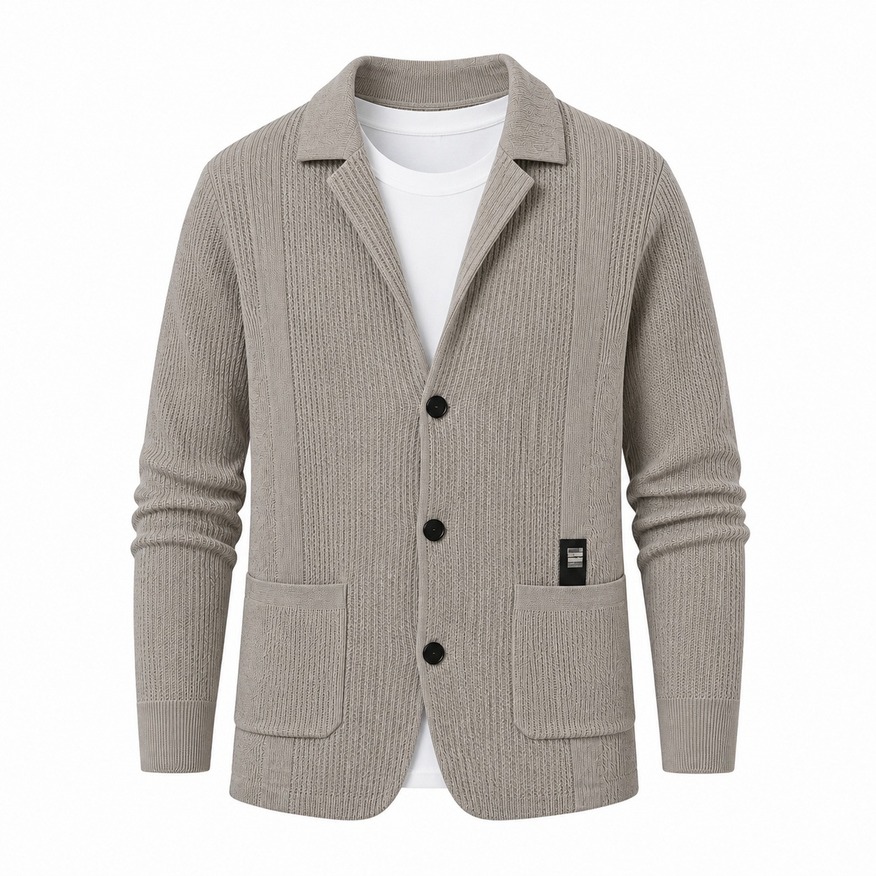 2026 Autumn Knitted Cardigan for Men, Spring and Autumn Business Casual Men's Lapel Base Layer Outerwear, Viscose Material