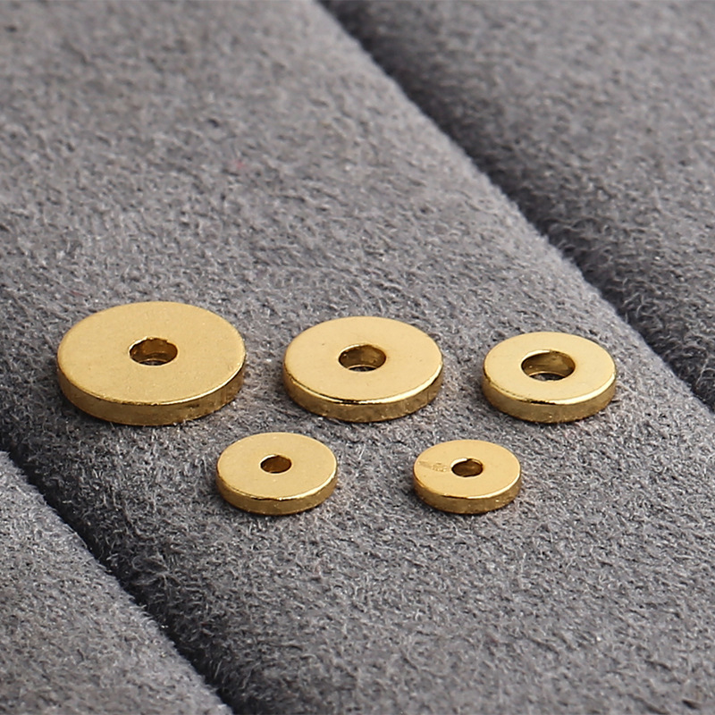S925 Silver Straight-Cut Spacer Beads, Gold-Plated Antique Gold Style, Medicinal Tablet Beads, Bodhi DIY Pendant Accessories