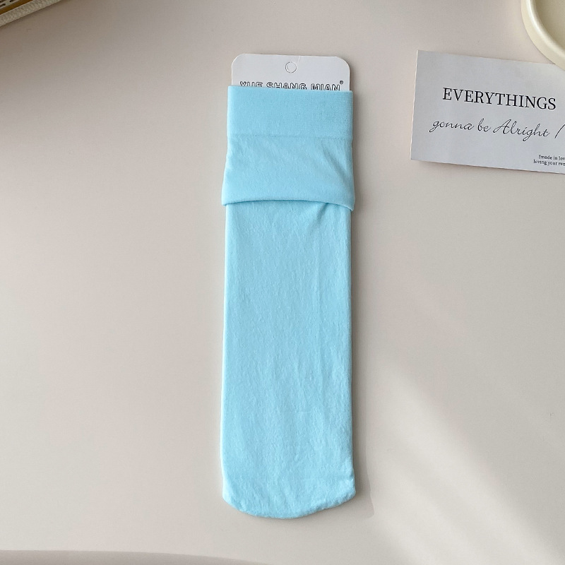 La primavera y el verano delgados calcetines de hielo de terciopelo de color sólido calcetines de pila macaron color a juego largo estilo japonés calcetines de estudiante de media pantorrilla