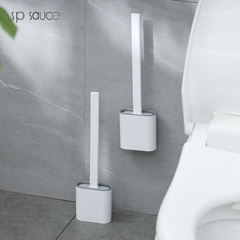 Japanese Style Simple Gap Toilet Brush No Dead Angle Toilet Silicone Brush Wall-Mounted Toilet Household Cleaning Brush