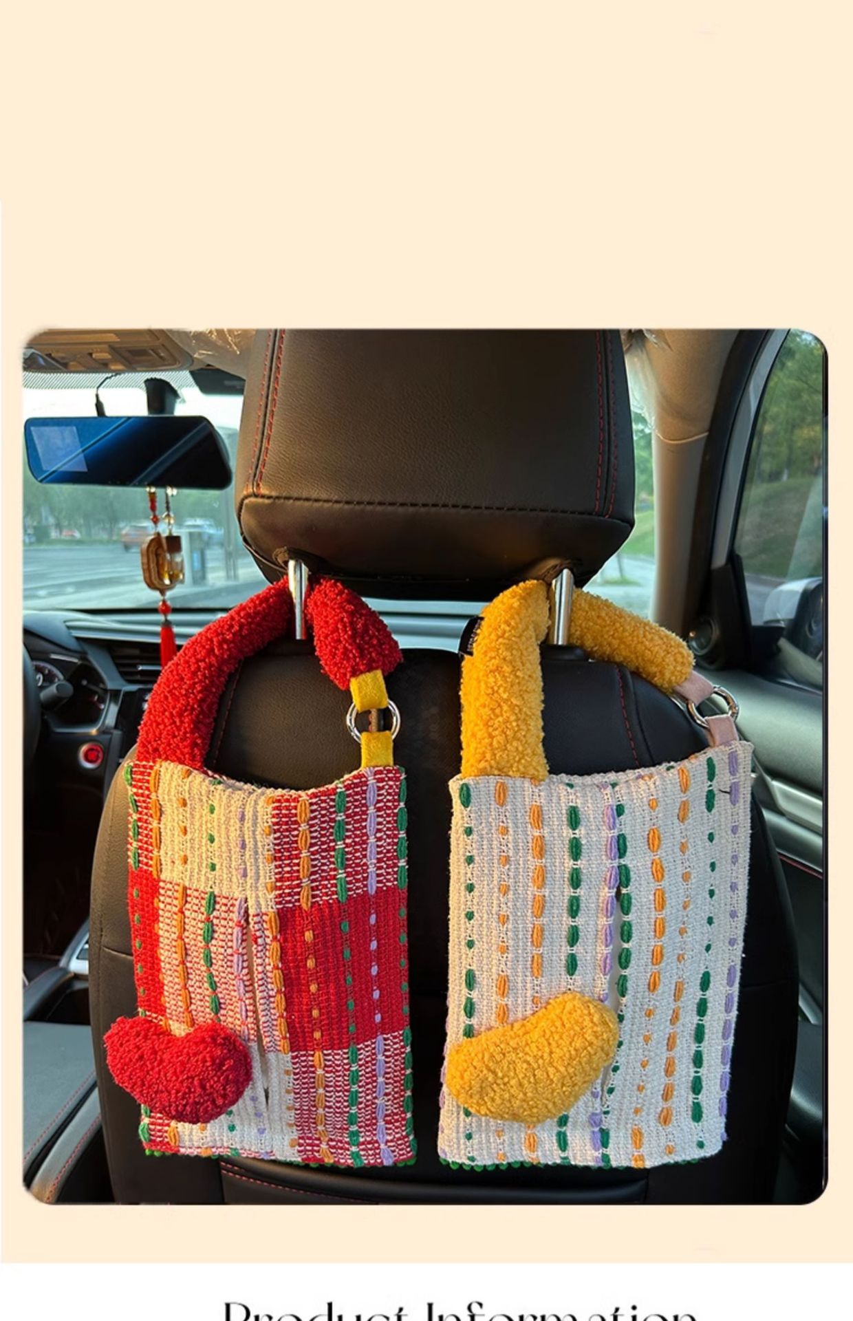 Car Tissue Box Car Paper Bag Car Paper Box Hanging Bag Decorative Supplies Creative Cute Hanging Sun Visor for Women