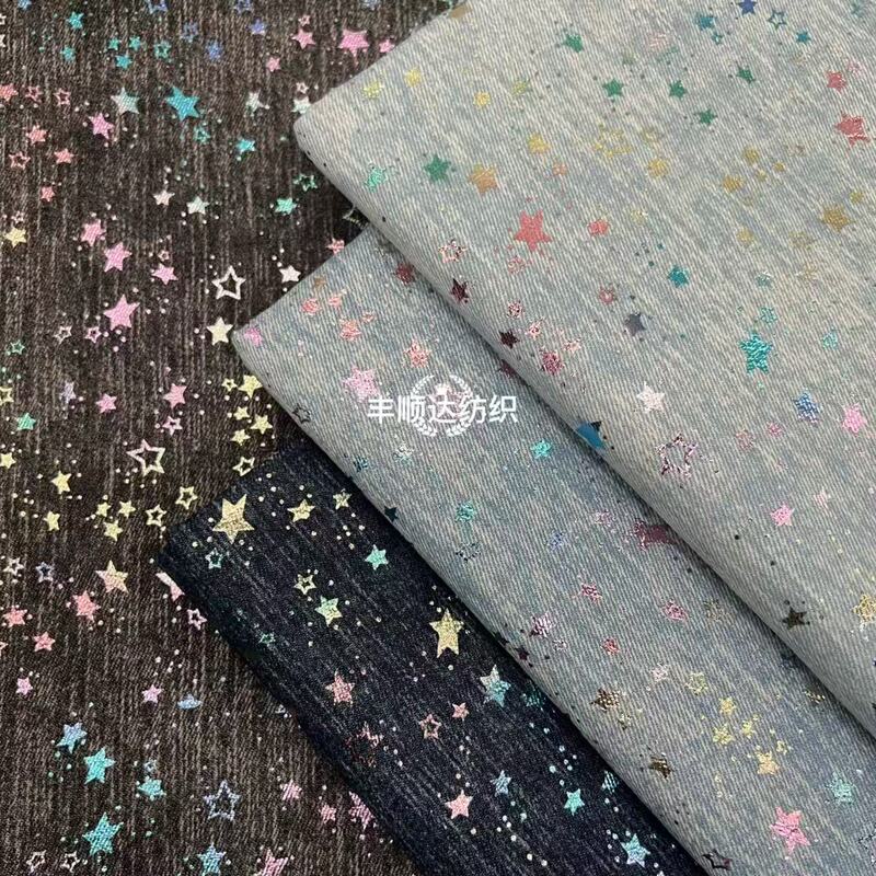 Colorful starry wash denim fabric for pants, jackets, skirts, bags, hats, and clothing wholesale
