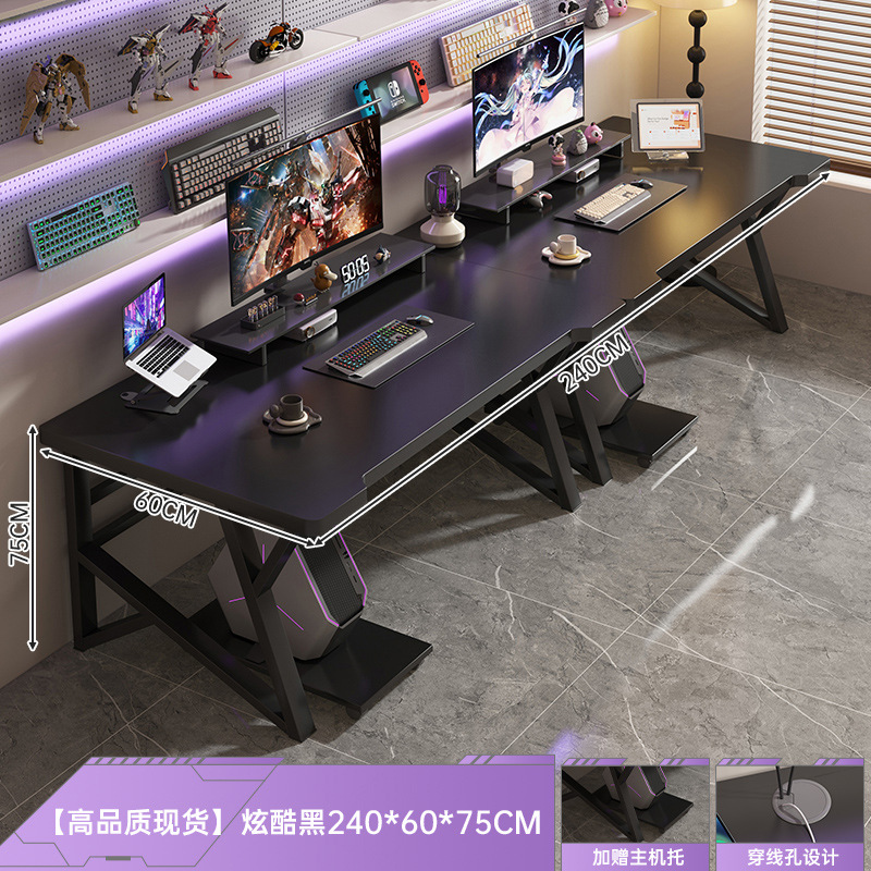 Mesa de computadora para dos personas lado a lado pareja mesa de deportes electrónicos mesa de trabajo escritorio de escritorio casero de escritorio de oficina estudio mesa y silla set