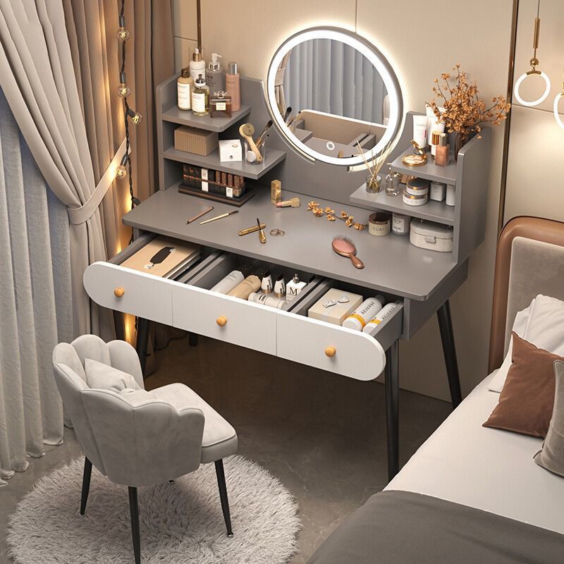 Household Modern Simple Bedroom Dressing Table Dressing Table 2025 New Style Small Light Luxury Dressing Table for Girls