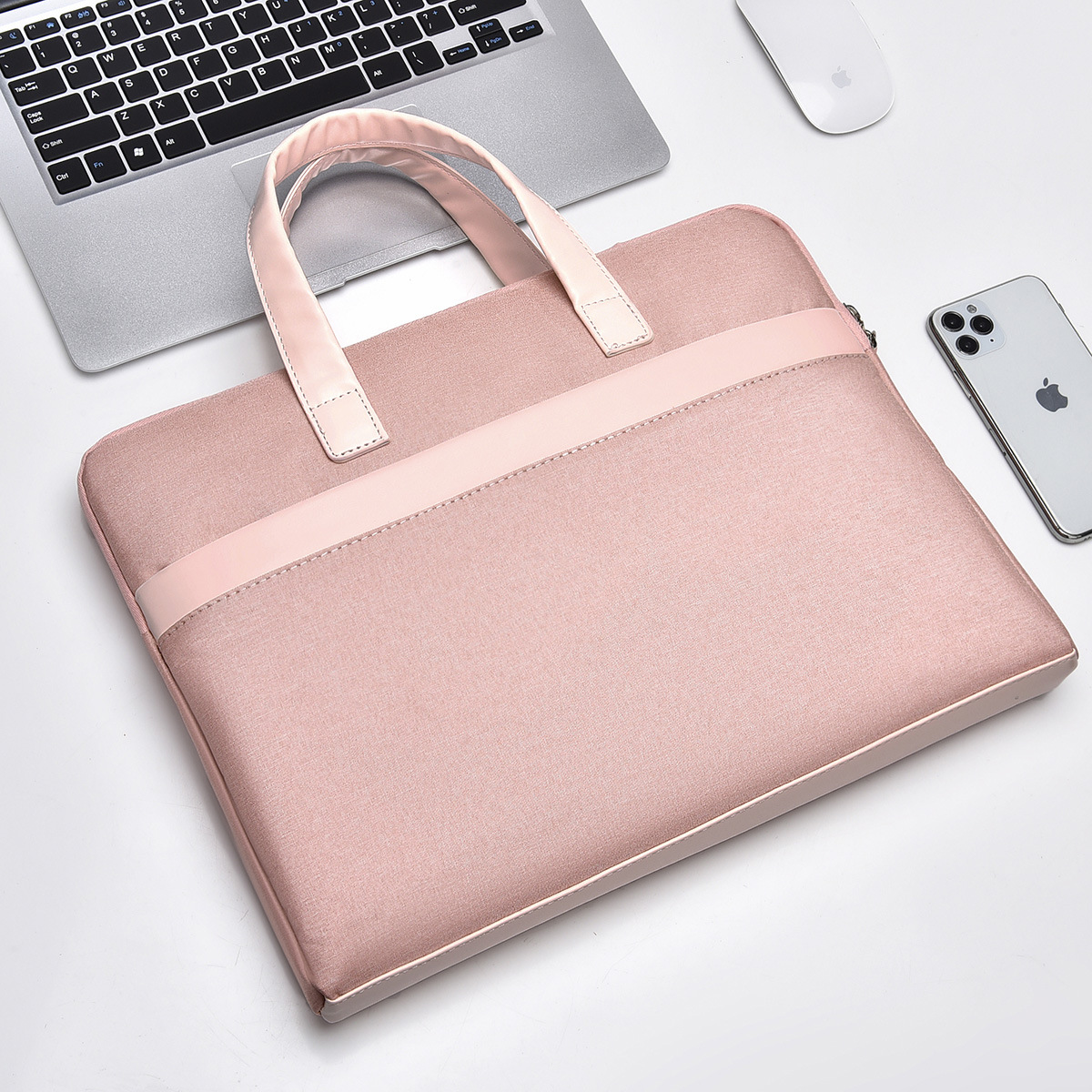 Bolsa de computadora portátil al por mayor, bolsa de conferencia simple de negocios, bolsa de archivo de gran capacidad, bolsa de información con cremallera, logotipo personalizado