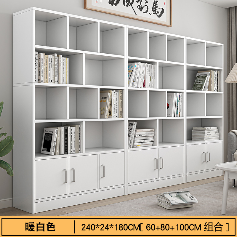 Estante de libros simple contra la pared sala de estar de oficinas multicapa almacenamiento de exhibición estante doméstico estante de libros de piso para estudiantes