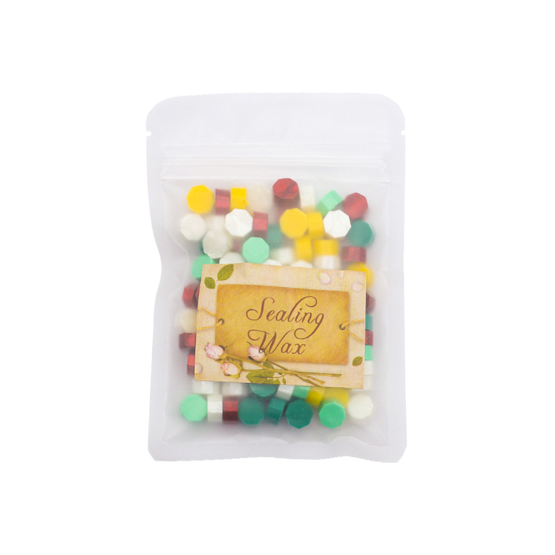Ocho-lado fuego pintura cera grano mezclado color 35g bolsa de embalaje fuego pintura cera sello al por mayor sobre DIY mano cuenta de sellado Uso de cera