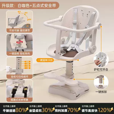Front-mounted child seat for electric scooters, adjustable for small infants, suitable for scooters and kindergartens (Electric car child seat) - milky-whitereclining-one-click-rotation-and-detachment-five-point-safety-belt-white-cover