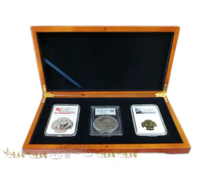 PCGS NGC деревянная коробка для идентификации с тремя отверстиями из массива дерева, специальная коробка для сбора идентификационной коробки, высококачественная деревянная коробка