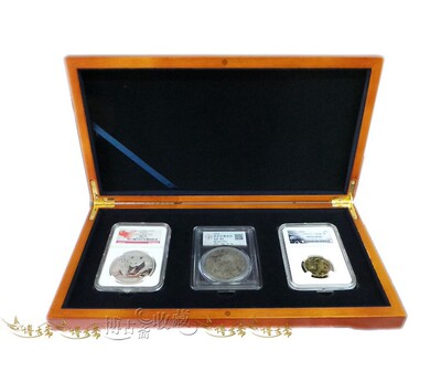 PCGS NGC деревянная коробка для идентификации с тремя отверстиями из массива дерева, специальная коробка для сбора идентификационной коробки, высококачественная деревянная коробка