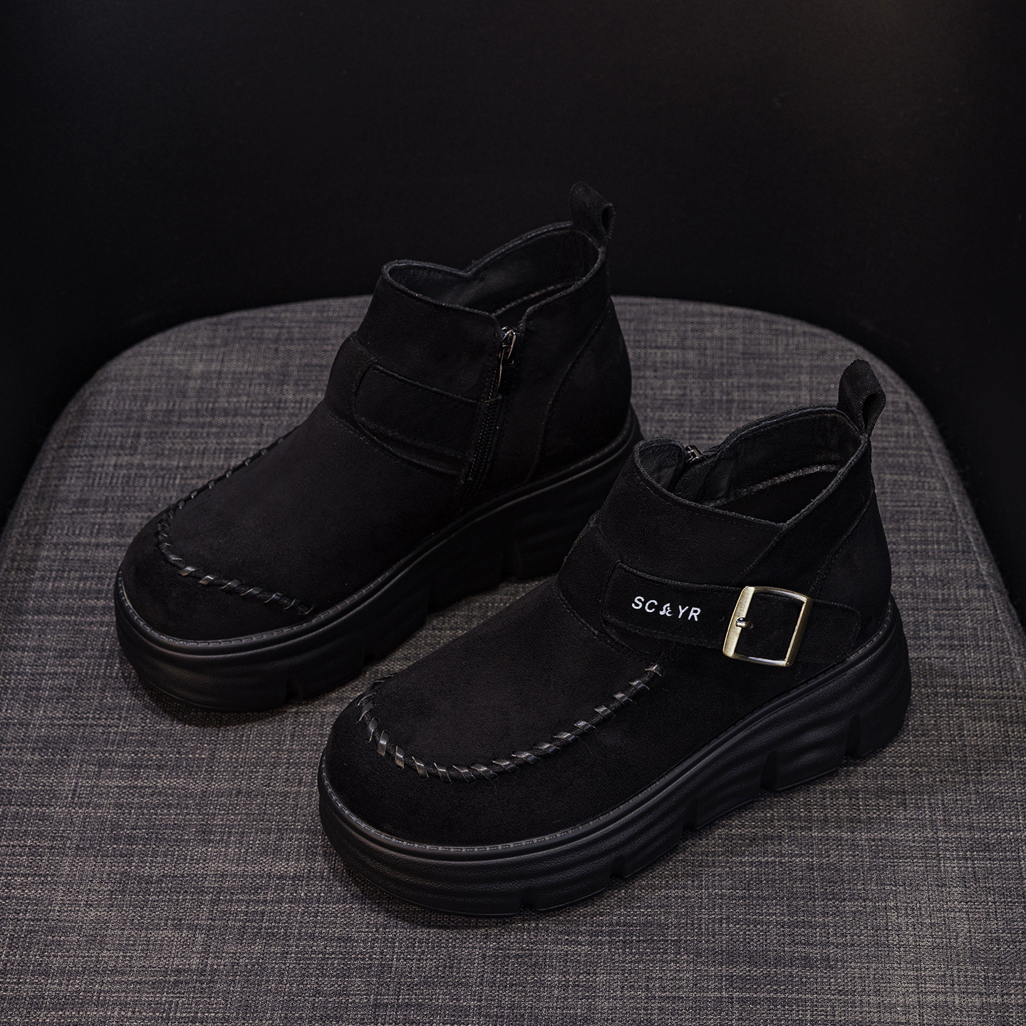 Giày boot nữ cổ cao đế dày tăng chiều cao phong cách Anh quốc cổ điển — M2961 màu đen, Lạc đà M2961, M2961 màu nâu, M2961 màu vàng