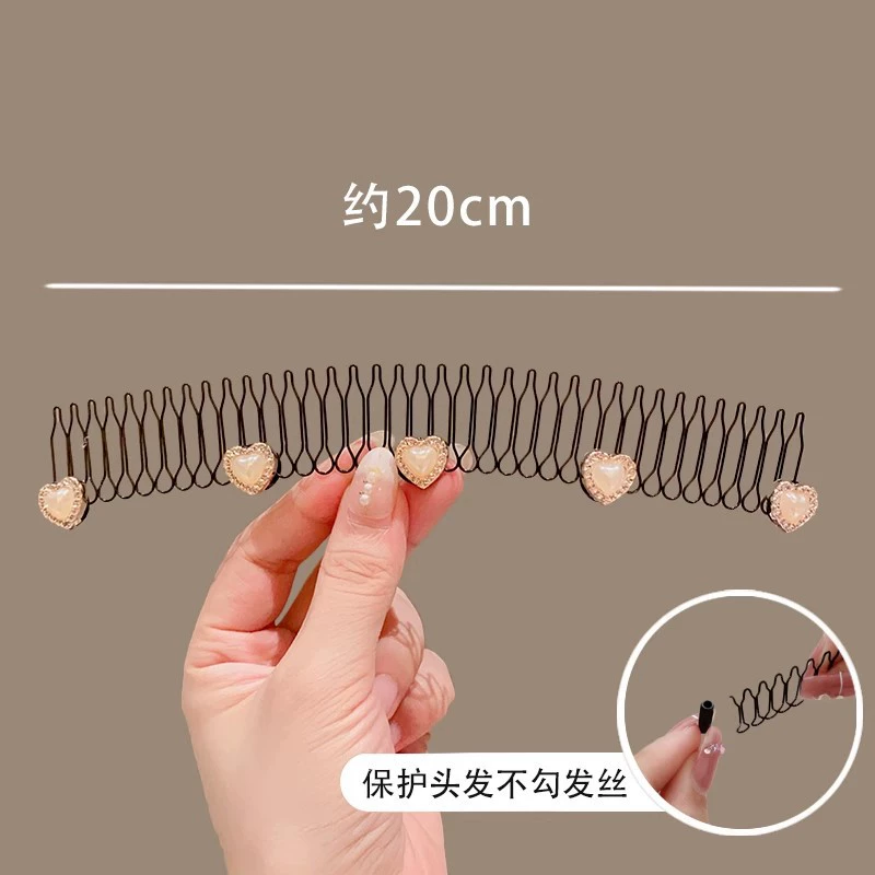 Hair comb clip long decorative comb, anti-breakage styling with pearl & floral accents