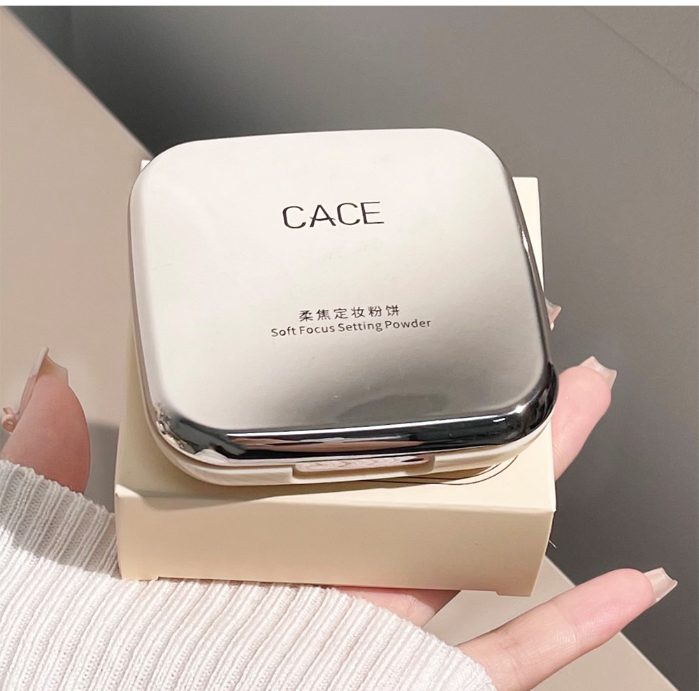 CACE Soft Focus Setting Powder Compact with powder puff concealer Loose powder compact, dry skin is not easy to smudge, light and does not jam powder wholesale undefined