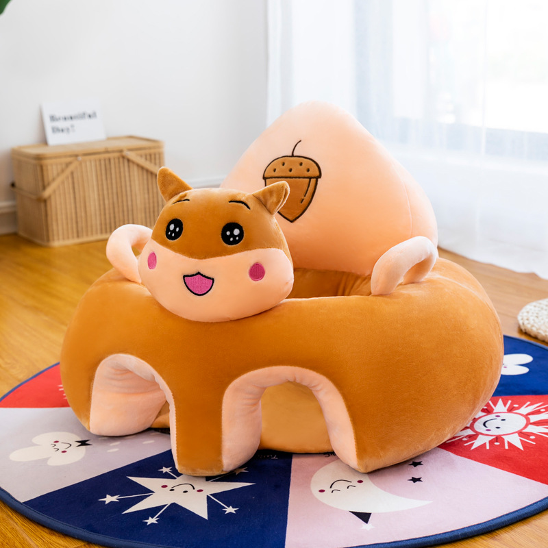Asiento de Aprendizaje para Bebés, Anti-vuelco, Anti-caídas, Sofá de Peluche para Niños, Sofá Perezoso