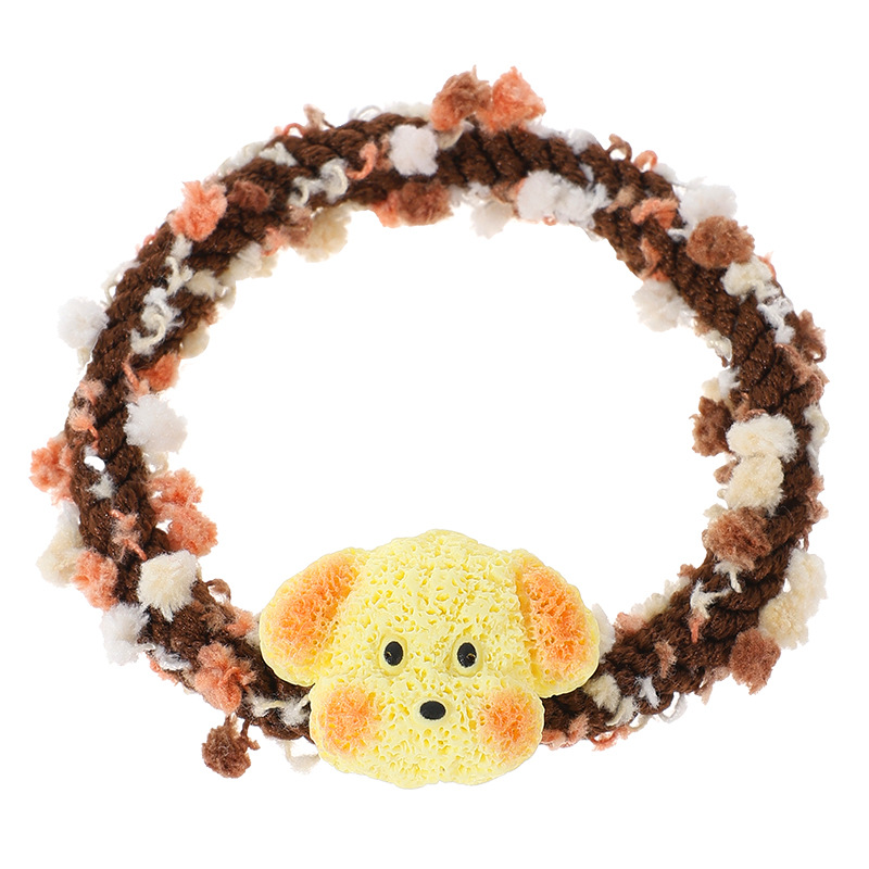 Nuevos perros de dibujos animados collar de cabello de color ins estudiantes chicas cola de caballo lindas cuerdas de cabeza pareja amigas joyas de cabello de doble propósito