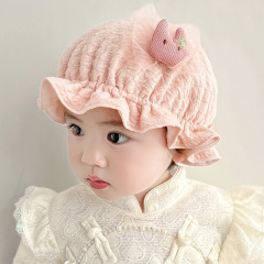 Summer newborn baby hat 0-3 months baby hat lace cute princess thin sunshade and sun protection trend 6